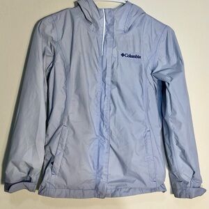 Columbia Kids Childs Purple Windbreaker Hooded Jacket Winter Coat Full Zip SZ M